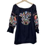 Free People  Oversized Fleur Du Jour Floral Embroidered Boho Tunic‎ Dress Sz S Photo 3