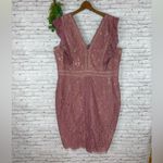 City Chic Blush Pink Eyelash Hem Lace Deess Photo 1