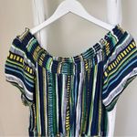 Loft Beach Mixed Stripe Off The Shoulder Romper SZ Large Photo 3