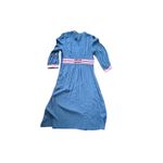 Ba&sh Robe Tanina Navy Blue Embroidered V-Neck Midi Dress NWT Photo 8