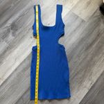 ZARA  Ribbed Mini Dress Cutout Party Club Blue Medium Photo 6