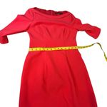 Black Halo - Red Nuelle Petal Sleeve Dress - Size 2 Photo 4