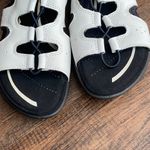Ecco  Black and White Comfort Foam Sandals Photo 6