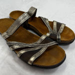 Naot Yarrow Sandals Metallic Leather Comfort Adjustable Strap Size 40 Silver Photo 0