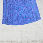 Vintage 1980s Blue Paisley Leslie Fay 3 Piece Skirt Blouse Scarf Set Size 10 Black Photo 10