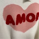 Jessica Simpson  White Heart Amor Sweater Size Medium‎ Photo 3