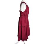 Scarlet Darkness Ruffled Midi Dress Large Red Sleeveless Goth Renaissance NEW Photo 4