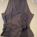 Lafayette 148 sleeveless blouse, wrap belt, size‎ XL Blue Photo 0