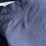 Vince  Linen Popover‎ Top Navy Blue Medium Photo 3