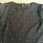 White House | Black Market Black Long Sleeve Top with White Trim Photo 10