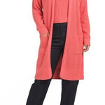 Frye NWT Women's Coral Pink Knit Cardigan & Tank Set M 100% Cotton Cozy Stylish Photo 0