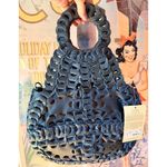 Patricia Nash  Chainlink Leather Woven Tote Bag Ticci Dark Denim NWT Boho Slouchy Photo 3