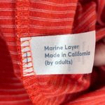Marine layer Large Striped V-Neck Boyfriend T-Shirt Red Short Sleeve Casual Top Photo 4