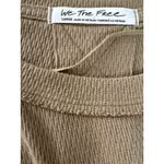 Free People Tan Waffle Knit Long Sleeve Thermal Shirt Top Women's Large Photo 3