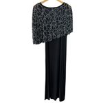 Vintage MSK Black Maxi Dress w/ Attached Beaded Cape Formal Size M Size M Photo 1