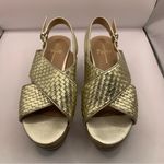 Linea Paolo  SANDAL platform Gold slingback open toe size 5M F15 Photo 4
