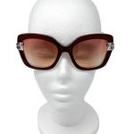 Bally Oversized Square Butterfly Sunglasses Bordeaux Red with case BY0020H Photo 2