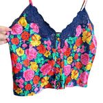 Victoria's Secret 90s Vintage | | Floral Satin Cropped Lace Trim Camisole | Small Photo 0