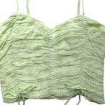 Skylar + Madison Womens Eyelet Crop Top, Stretch Tank Top, Spaghetti Strap Green M Photo 2