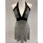 XX3 Dress Womens Small Black White Geometric Halter Empire Cocktail Y2K Sexy Photo 2