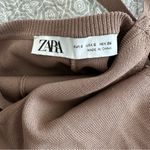 ZARA  Backless Brown Tan Knit V-neck Maxi Dress Strappy Open Back Size S Photo 5