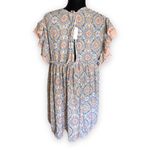Davi & Dani Womens Dress Size Small Floral Printed V-Neck Mini Boho Silky NEW Photo 2
