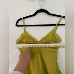 House Of CB HOUSE OF‎ CB 'Salma' Chartreuse Satin Slip Dress green /Size XS NWOT Photo 13
