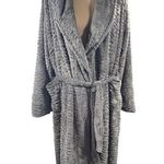SOMA Soft Luxe Marble Plush Heavy Double Layer Faux Fur Long Robe L/XL Gray Size L Photo 0