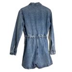 Missguided Denim Long Sleeve Shorts Belted Romper Women’s Size 4 Photo 1