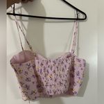 ZARA woman’s floral print linen blend crop top Photo 2