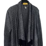 St. John  Navy Chevron Print Drape Front Wool Blend Cardigan Old Money Capsule L Photo 2