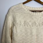 American Eagle Outfitters Ivory Chunky Cable Knit Fisherman Sweater Photo 3