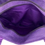 Vintage 1980 Purple Woven Burlap Embroidered Shoulder Bag Purse Beverly Goldberg Photo 11