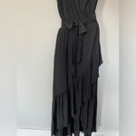 Ramy Brook NWT  Nicola Black One Shoulder Dress Maxi Feminine Evening Wedding szM Photo 4