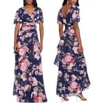 XScape floral tiered chiffon lined gown women size 4 Photo 0