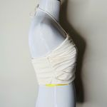 ZARA Cream Ruched Bustier Halter Top Photo 5
