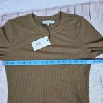 We Wore What Fitted Waffle Crewneck Long Sleeve Top Kangaroo L NWT Photo 5