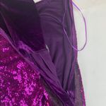 Capsulle size small Purple Sequin velour mini Dress party night boutique Photo 8