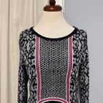 Style & Co  Black Pink Paisley Print Long Sleeve Knit Stretchy Dress Boho Size L Photo 1