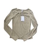& Other Stories & Other Stories asymmetrical Cutout Detail Rib Top in Beige Size X-Small Photo 1
