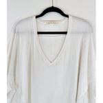 We The Free  Womens Top White Coraline Thermal V Neck Waffle Knit Oversized XS Photo 7