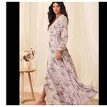 Lulus NWT Loving You Dusty Purple Floral Print Long Sleeve Wrap Maxi Dress SZ L Photo 11