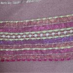 Lovestitch Allie Lurex Dusty Rose Multi Embroidered Stripe Tie Top Blouse Small Photo 4