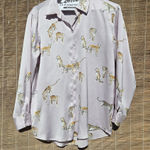 ZARA  Satin Effect Cheetah Printed Blouse sz L Photo 0