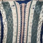 Umgee Boho Open Front Knit Crochet Poncho Sweater Cardigan Womens Size M/L Pink Size L Photo 7