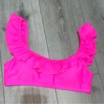 Cabana Del Sol  Hot Pink Ruffle Bikini Top removable padding S Photo 0