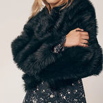 Free People  faux fur Dark green coat Photo 0