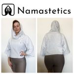 Namastetics Hoodie Athleisure NEW Activewear Pullover Lounge XL Grey Crop Photo 7