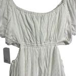 SO  Dress Womens Large White Off Shoulder Open Side Rehearsal Dinner Relaxed NWT Photo 8