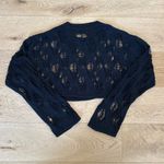 Edikted  - Clover Slashed Crop Sweater in Black Photo 3
